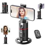 ZOTIMO Auto Face Tracking Phone Holder, No App Required, 360° Rotation Face Body Phone Tracking Tripod Smart Rechargeable Selfie Shooting Camera Stand for Live Mobile Vlogging Streaming Video