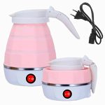 JIGsKART Silicone Travel Electric Portable Kettle Foldable Collapsible Kettle 220V 50Hz Hot Water Boiler&Tea Heater Coffee maker For Travelling,Office&Home Use (1 Pc-Multicolor) 600 Milliliter