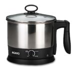 AGARO Esteem Multi Kettle 1.2 Litre, 600 watts with 3 Heating Modes & Rapid Boil Technology (Silver) |Stainless Steel
