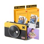 KODAK Mini Shot 2 Retro 4PASS 2-in-1 Instant Camera and Photo Printer (2.1×3.4 inches) + 68 Sheets Bundle, Yellow