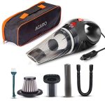 Agaro Cv1077 Car Cartridge Vacuum Cleaner, Portable, Handheld,12V Dc /110W, 4.5Kpa Power Socket, 14.7Ft Long Cord,Stainless Steel Filter, Black