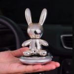 Prakal Car Aromatherapy Car Perfume Decoration Ornament Air Conditioning Air Outlet Aromatherapy Solid Balm Rabbit Car Interior Decoration (SILVER-OCEAN)