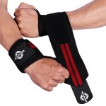 Nivia Weight Lifting Wrist Support with Thumb Loop Strap for Gym- Made of Velcro and Elastic Band for Men & Women (Red/Black)