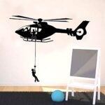 GADGETS WRAP Cartoon Air Force Helicopter Vinyl Wall Sticker Removable for Kids Room Decoration House Decor Wall Decal Murals Wallpaper