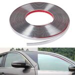 SARTE Side Window Chrome Beading Roll Custom Plated Decoration Trim Strip Line Car Door Fender Interior DIY Moulding Trimming Universal for car (10mm, 5m, Silver)