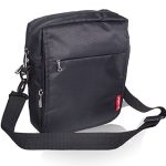 COSMUS Travel Sling Bag for Men Rome Crossbody Shoulder side bag for iPad/10inches Tablet with Many Zipper Pocket (Black)
