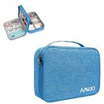 Aavjo Electronics Cosmetics Travel Organizer, Portable Bag for Accessories Cables, Gadget Storage, Power Bank, Phone Charger, Universal Cable Storage Bag for Office and Home (Double Layer – Blue)
