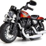TONIRY Police Motorcycle Toy – Pull Back Motorcycle Toys, Tiny Gift with Music Lighting, Latte Motorcycles Toy for Kids Boys Age 3-8 Year Old [Multicolor] (Harley Motorcycle-Multicolor)
