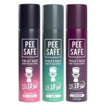 Pee Safe Toilet Seat Sanitizer Spray 75 ml (Mint, Lavender, Floral, Pack of 3) | Reduces The Risk Of UTI & Other Infections | Protects From 99.9% Germs In 10 Seconds & Travel Friendly | Anti Odour