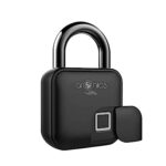 Arcnics® – Rugged Smart Fingerprint Padlock, Bluetooth Enabled Rechargeable Padlock, 10 Fingerprints Support, Keyless/Passwordless Access, Waterproof (IP65), Works with Smart Life (Black)