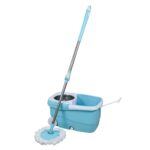 Glow Gadgets 360 Degree Rotatable Quick Spin Mop Kit with Big Bucket, 2 Microfiber Refills, Steel Jar, and Handle – Ultimate Floor Cleaning Solution