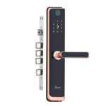 LAVNA Smart Digital Door Lock with Fingerprint, Mobile app, PIN, OTP, RFID Card and Manual Key Access for Wooden Doors (Bluetooth Gold)