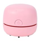 IMUU Desktop Vacuum Cleaner, Round Shape Mini Table Dust Sweeper Energy Saving, Compact & Cute Table Vacuum Cleaner, Student Electric Eraser Perfect for Office Home (Baby Pink)
