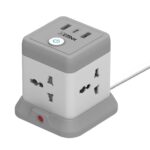 EMBOX Cube Extension Board with USB Port with Universal Sockets and USB (2.4 A) (QC 3.0) with Overload Protector, Indicator, 1.8 mtr Extension Cord, Safety Shutter-Multi Plug Socket
