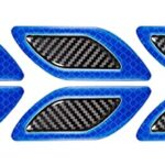 GADGET GEARS® Carbon Fiber Graphic Car Reflective Sticker, Warning Sign Bumper Door Fender Hood Anti-Scratch Cover Decal (Blue)