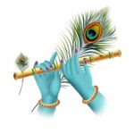 GADGETS WRAP Krishna Flute in Hands Vinyl Wall Sticker for Living Room/Bedroom/Office and All Decorative Wall Stickers Size 55X55CM