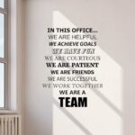 GADGETS WRAP in This Office We are a Team Wall Decal Sign Teamwork Office Quote Gift Inspirational Sayings Lettering Vinyl Sticker