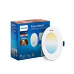 Philips Smart Wi-Fi LED Downlighter 15-Watt Round Wiz Connected Compatible with Amazon Alexa and Google Assistant (Warm White/White + Dimmable)