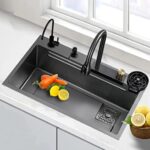 NextGen 18×30 nano black Multifunction sink, waterfall sink,SS 304 all in one kitchen sink, digital sink