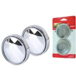 OLEANDER HD Glass Frame Round Convex Rear View Blind Spot Mirror Cars/Trucks/Vans -Pack of 2