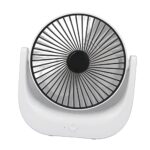 Battery Powered Small Desk Fan, Rechargeable Desk Fan Wide Angle Silent for Student Dormitory (Black)