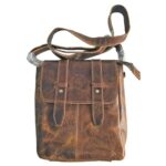 Nandkrish genuine leather messenger bag in antique tan with 2 buckle design NK23120204MBTN