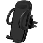 Elv Car Mount Adjustable Car Phone Holder Air Vent Mobile Mount with Automatic Lock Release Cradle for Smartphones – Black