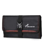 Chris & Kate Black New Roll-up Design Travel Organiser Bag, Travel Organiser Bag, Portable Accessories Bag, Gadgets Travel Organizer Bag