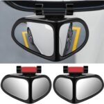 SHOPVILLA 2 in 1 Blind Spot Mirror, 360° Rotation Adjustable Car Auxiliary Rearview Mirror, Wide Angle HD Glass Reversing Parking Side Double Mirrors Universal for Cars, Trucks, SUV’s (Black)