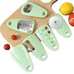 ZINZA 6 Piece Set,Unique Kitchen Gadget,Space Saving Kitchen Tool, Cheese Grater, Bottle Opener, Fruit/Vegetable Peeler, Pizza Cutter, Garlic/Ginger Grinder,Herb Stripper