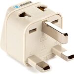 OREI UK Adapter for Indian Pins, India to UAE, Hong Kong, Dubai Adapter – Type G Plug – 2 in 1 – Perfect for Laptop, Camera Charger and More, UK Travel Adapter – CE – RoHS – Beige – 5 Years Warranty