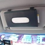 Automaze PU Leather Car Sun Visor, Seat Side Pocket Back Seat Tissue Napkin Box Holder, Interior Car Accessories (Black Plain, Sun Visor Type)