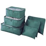 UNIQUE GADGET 6pcs Packing Cubes Portable Travel Storage Bag Organiser Luggage Suitcase Compression Pouches Luggage Organiser – TRLDBAGGR-1, Green, Medium