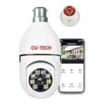 CUTECH Wi-Fi Full Ultra HD CCTV Wireless Bulb Shape Camera 1080p V380 Pro Indoor 360° Smart Home Security Camera 24×7 Continuous Recording with Motion Sensor