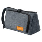 Storite Large Capacity Pencil Case Bag, Large Pen Pencil Pouche,Box & Bag for Stationary Aesthetic with Handle, Cute Stationery Organizer Bag with Zipper for Students, Kids, Adults (Grey)