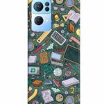 Mugruch Colorful Hard Back Case Cover for Oppo Reno 7 Pro 5G | Student Study Gadgets Pattern | Design- – D24