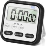 DANSR Digital Kitchen Timer & Stopwatch, Large Digits, Loud Alarm, Kitchen Timer, Magnetic Countdown Digital Timer for Teacher Kids and Elderly, for Classroom Home Work Fitness, Cooking (Black)