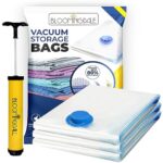 Bloomingdale Vacuum Bags for Travel Reusable Vacuum Bags for Clothes with Pump for Space Saving Ziplock Bags for Travel Packing Blankets Compression Vacuum Storage Bags, Vacuum Bag- Set of 3 (Medium)
