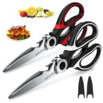 zydxcccy Kitchen Scissor For General Use 2-Packs,Heavy Duty Kitchen Raptor Meat Shears,Dishwasher Safe Cooking,Stainless Steel Multi-Function Scissors For Food,Chicken,Poultry,Fish,Pizza,Herbs