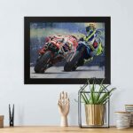 GADGETS WRAP Printed Photo Frame Matte Painting for Home Office Studio Living Room Decoration (17x11inch Black Framed) – Abstract Motorcycle 121 Print