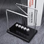Akuga Revolving Gadget Kinetic Orbital Rotating Desk Physics Mechanism Modem Art Tool Stimulate Scientific Simple Installation Toy Living Bedroom, Office Desktop Accessories (Newton’s Cradle)