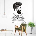 Gadgets Wrap Barber Shop Window Decal Hipster Man Wall Sticker