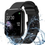 mi Smart Watch for Kids Men Boys Girls Women ID116 Plus 2024 Latest for Android and iOS Phones IP68 Waterproof Activity Tracker with Touch Color Screen Sleep & Heart Rate Monitor Pedometer Black