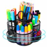 BileDer Metal Stationery Items Organizer for Office and Home— Table Top Pen Pencil Holder | Desk Organiser or Study, Makeup, Remote, Kitchen (Rotateable)