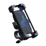 Portronics Mobike III Bike Mobile Holder Stand with 360° Rotation, Stable & Shake-Proof, One-Click Phone Grip, Supports Most Smartphone Sizes for Motorcycle & Cycle (Black)
