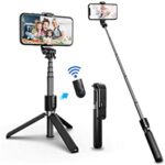 Zeitel® Bluetooth Aluminum Selfie Stick 3 in 1 Mini Tripod 7.48” Upgrade, Detachable Remote, Extendable 34”, Lightweight, Compatible with All Smartphones, Ideal for Travel & Group Photos