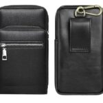 LIKECASE PU Leather Mobile Pouch Multipurpose Holster Belt Holder Zipper Wrist Travel Phone Bag for Huawei Enjoy 20 Plus 5G / P Smart Pro 2019 / Enjoy 70z / Pocket 2 – Black