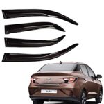 ROYALTECH Car Rain Wind Door Visor/Side Window Deflector/Unbreakable/Rain Guard/Wind Guard Accessories Compatible for (Hyundai Aura)