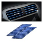 Car Air Conditioner Decoration Strip for Vent Outlet, 20 Pieces Universal Waterproof Bendable Air Vent Outlet Trim Decoration, Suitable for Most Air Vent Outlet, Car Interior Accessories (Blue)