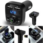 8533 CAR-X8 Bluetooth FM Transmitter KIT for Hands-Free Call Receiver/Music Player/Call Receiver/Fast Mobile Charger Ports for All Smartphones with 3.1A Quick Charge Dual USB CAR Charger